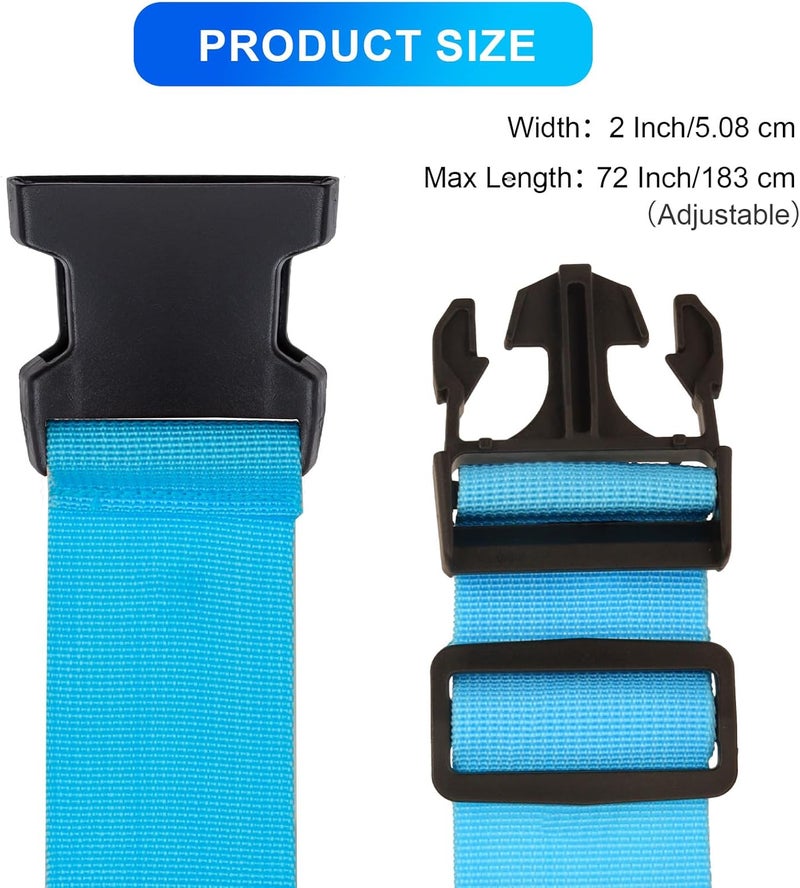 collwait Luggage Straps for Suitcases TSA Approved, Travel Belt Suitcase Belt, Suitcase Straps TSA Approved, Luggage Belt Strap TSA Approved, Travel Straps for Luggage, Luggage Band Bag Straps, Blue - Image 3